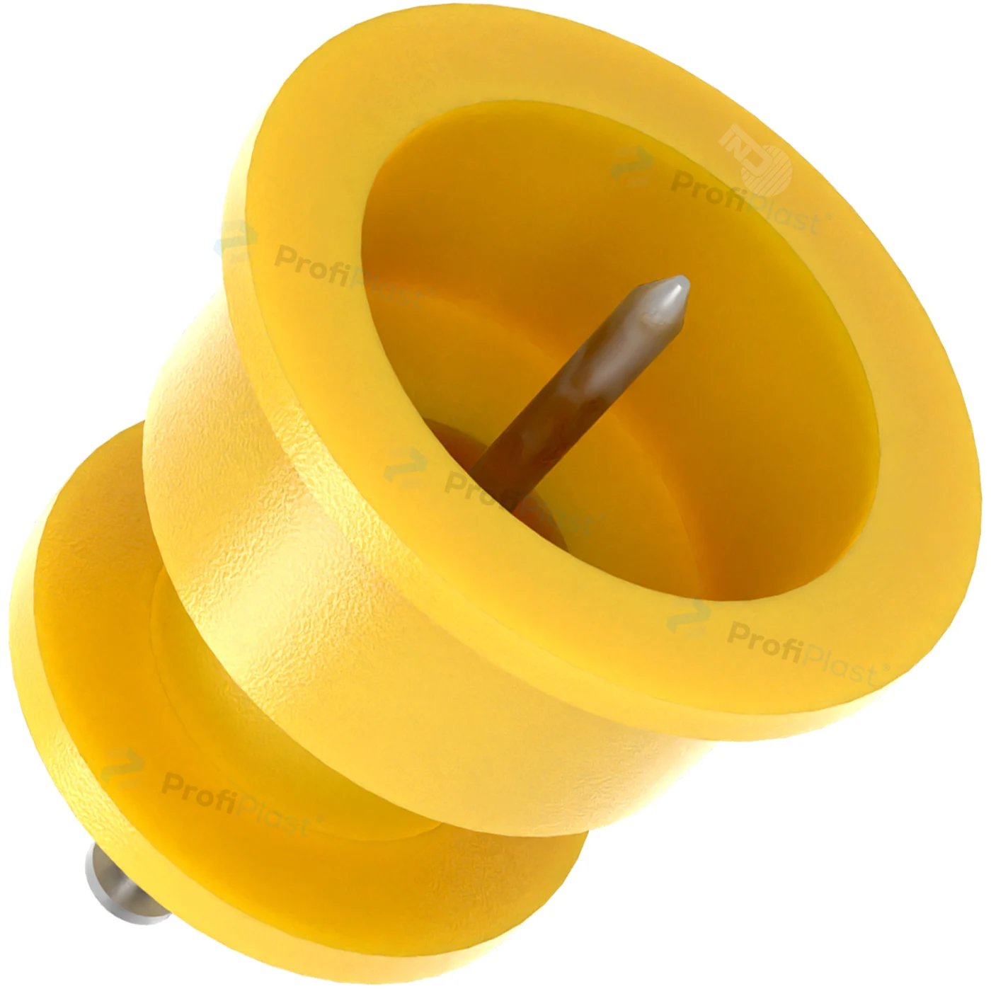 Isolador roldana 36 mm com prego - Amarelo