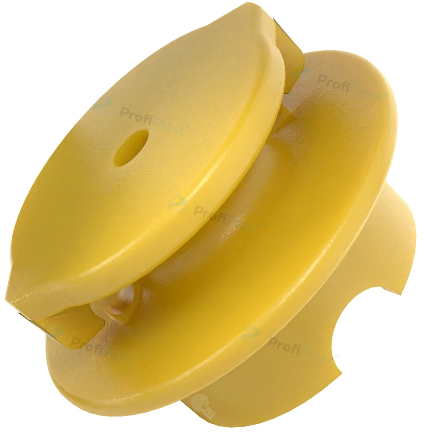 Isolador roldana 40 mm com garra - Amarelo