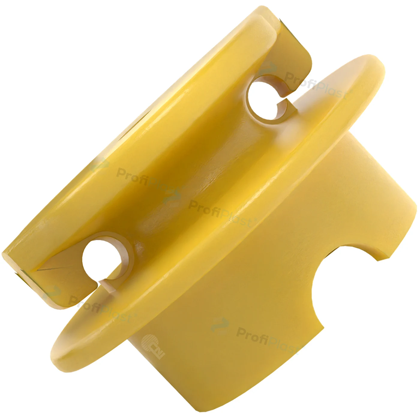 Isolador roldana 40 mm com garra - Amarelo
