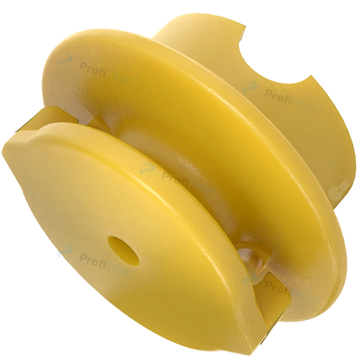 Isolador roldana 40 mm com garra - Amarelo
