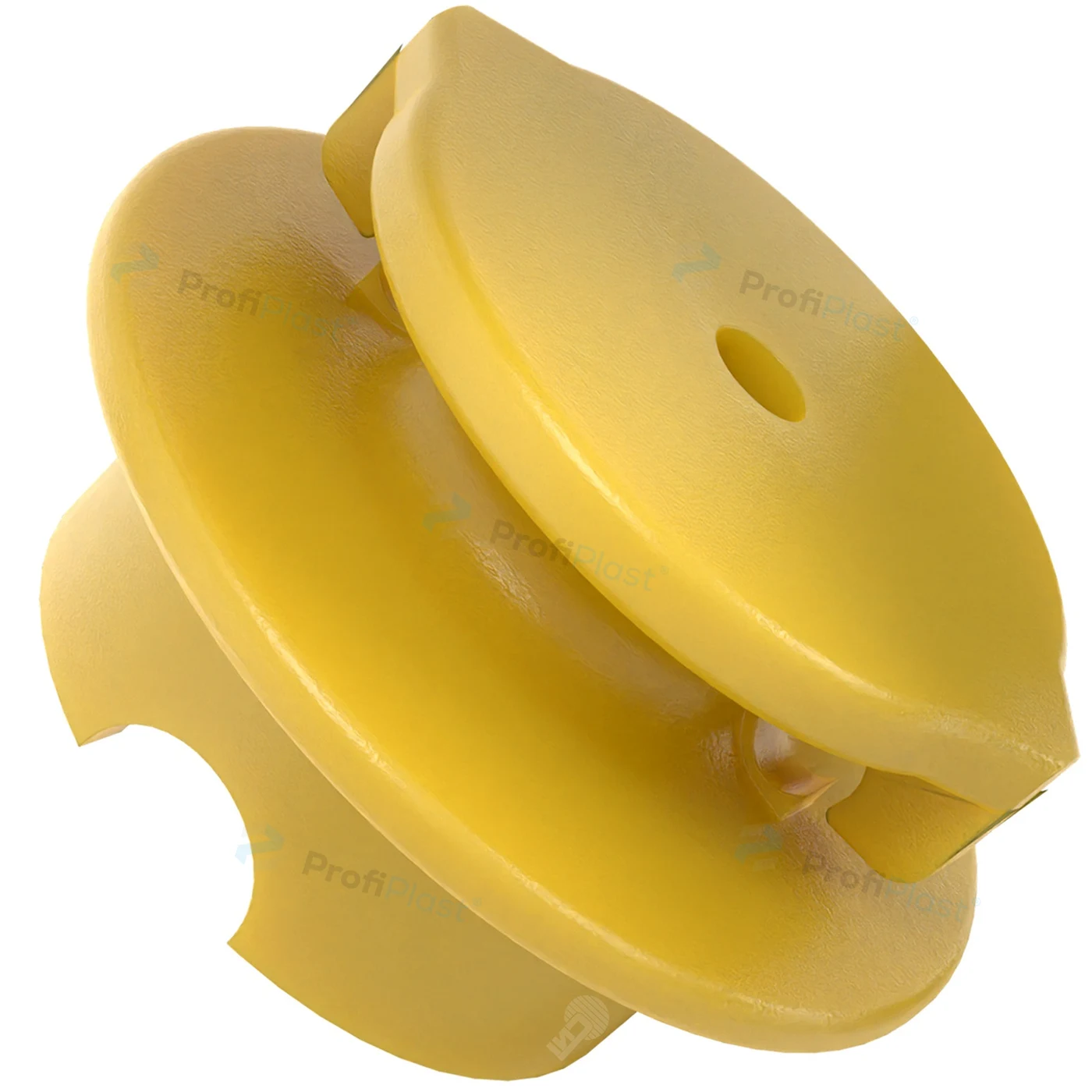 Isolador roldana 40 mm com garra - Amarelo