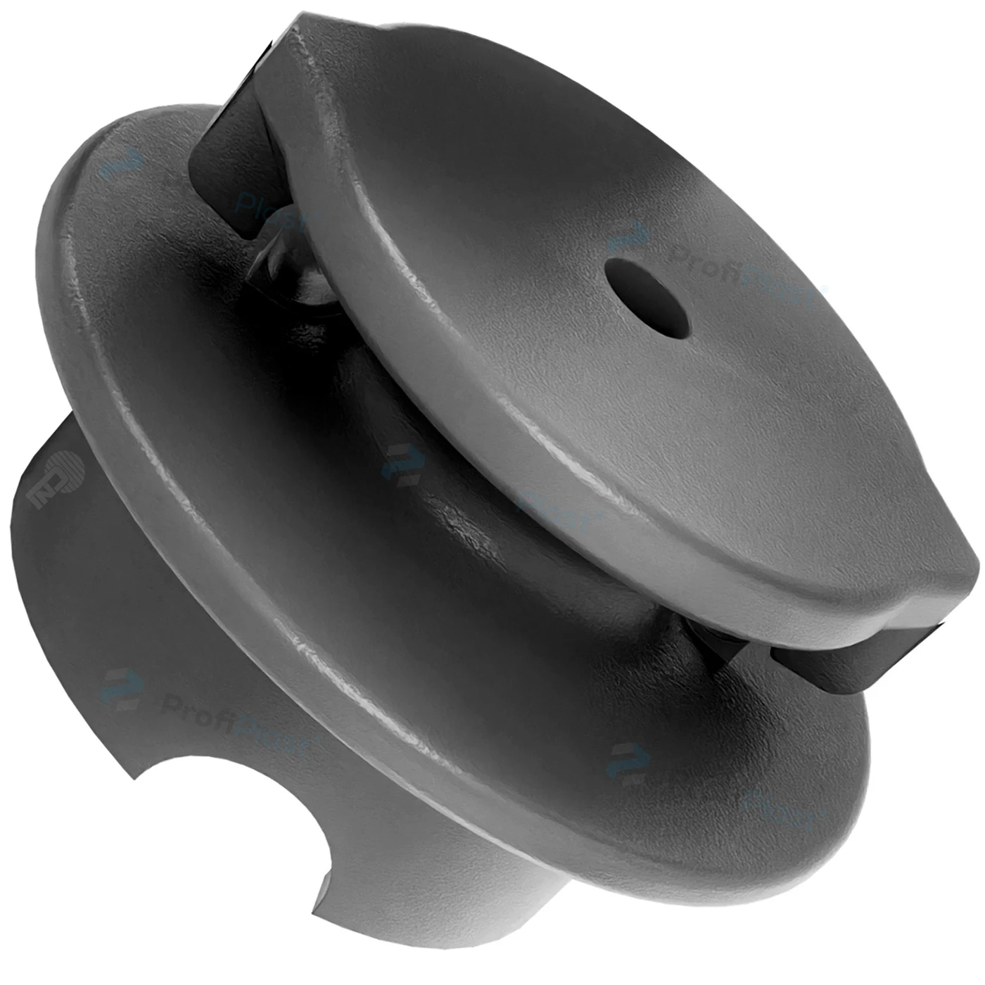 Isolador roldana 40 mm com garra - Preto