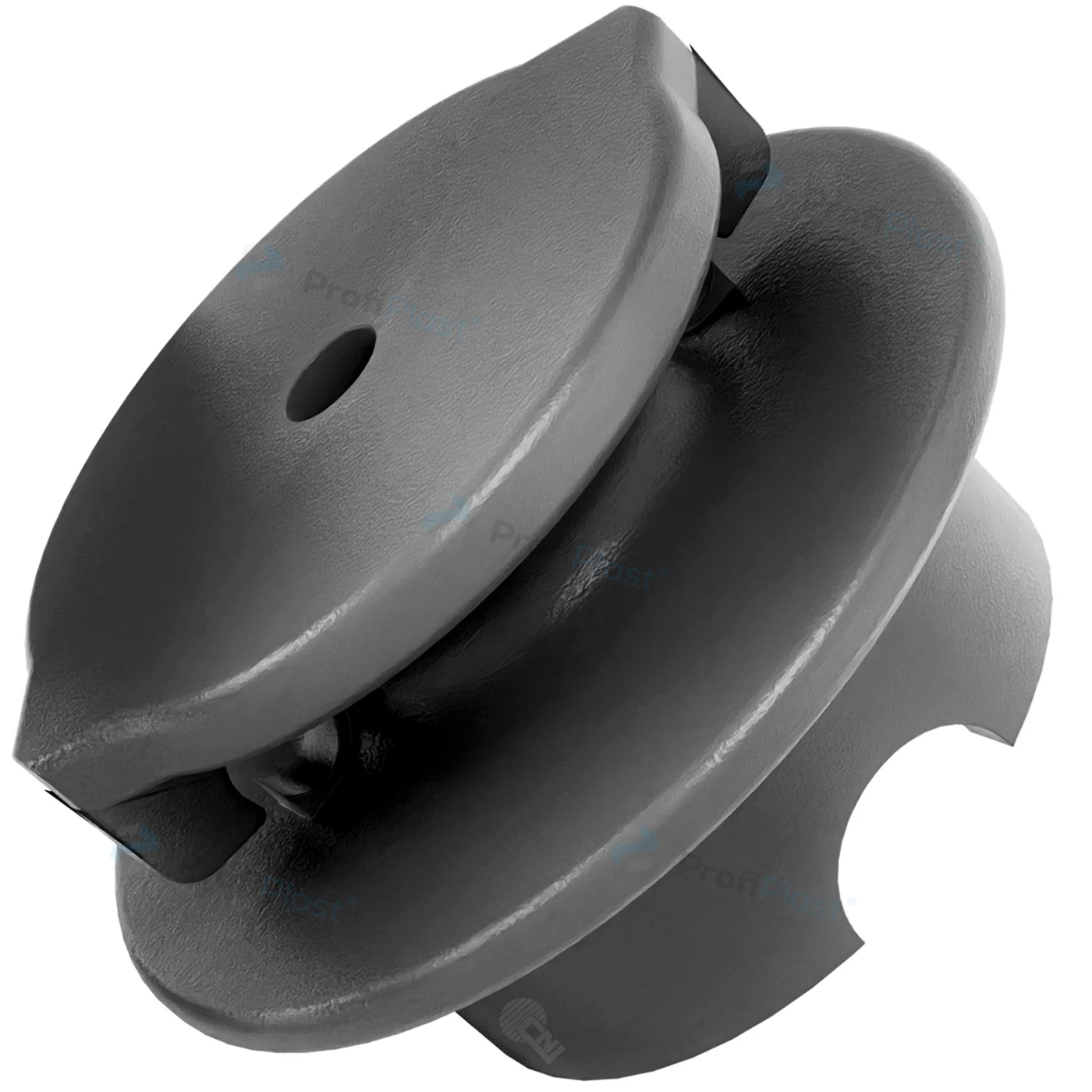 Isolador roldana 40 mm com garra - Preto