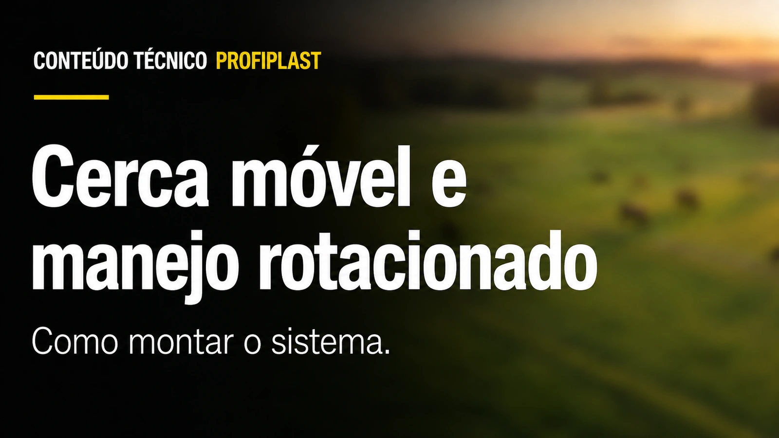 Capa gráfica com o título sobre cerca móvel e manejo rotacionado, sobre fundo desfocado de pastagem.