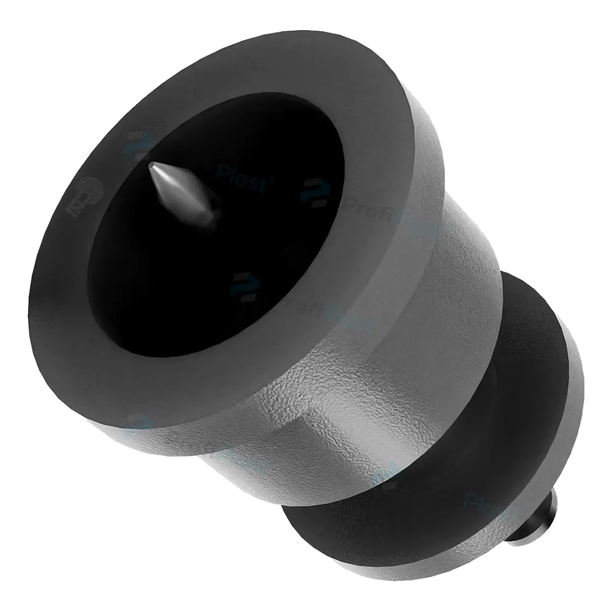 Isolador roldana 24 mm com prego — cor preto, vista 3