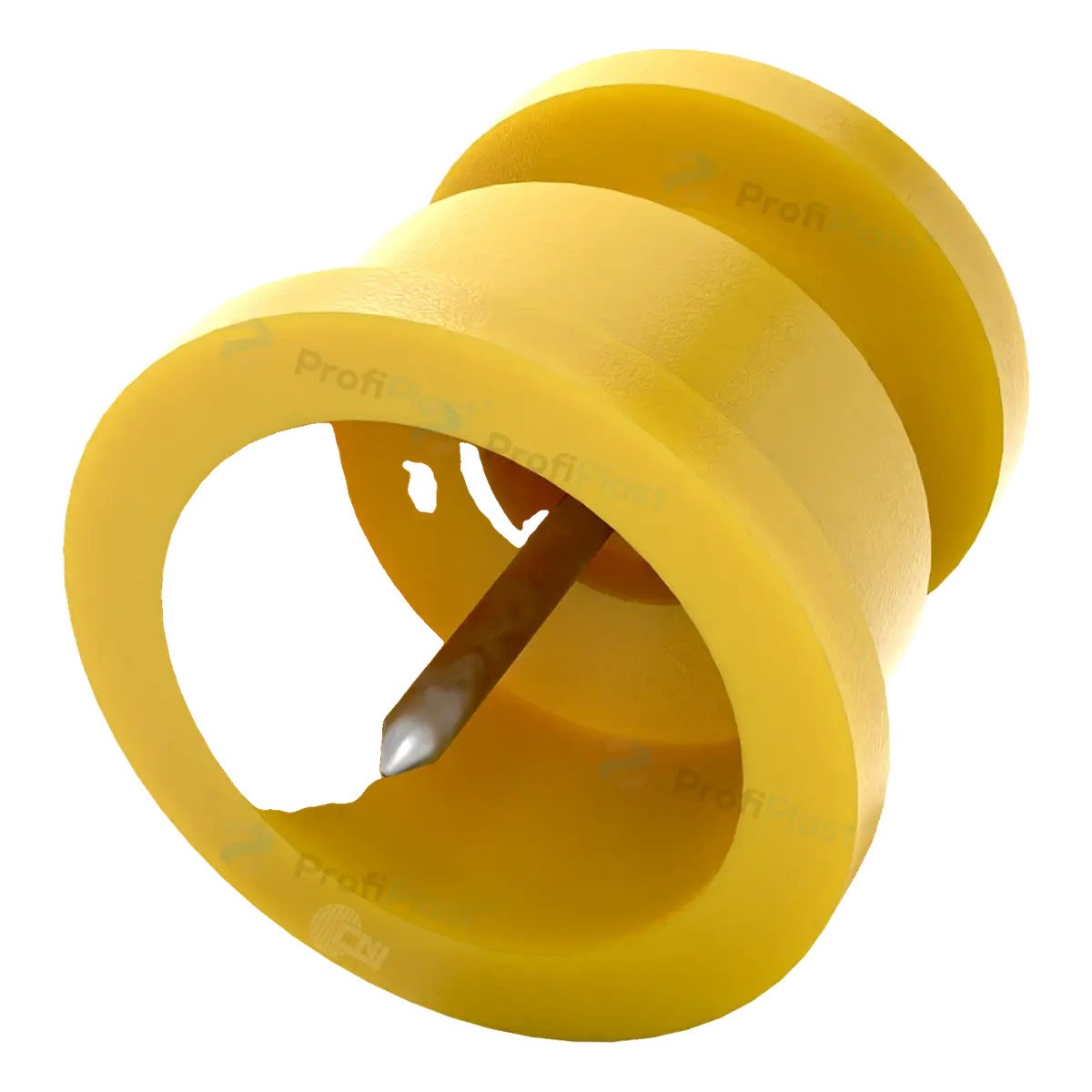 Isolador roldana 30 mm com prego — cor amarelo, vista 2