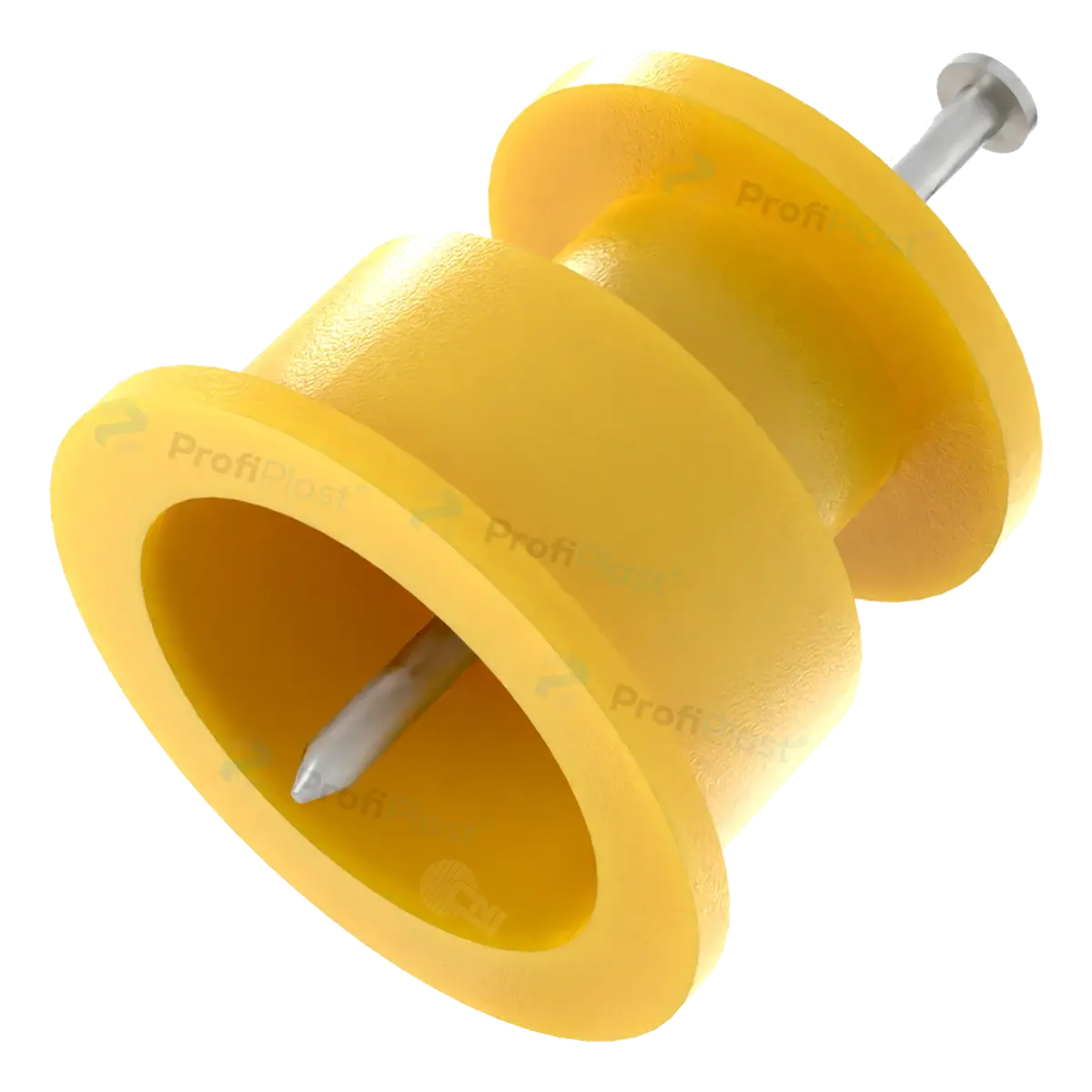 Isolador roldana 36 mm com prego — cor amarelo, vista 2