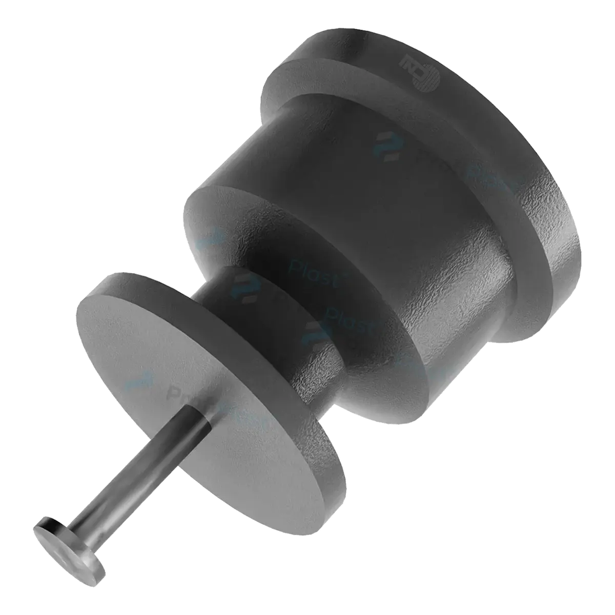 Isolador roldana 24 mm com prego — cor preto, vista 2