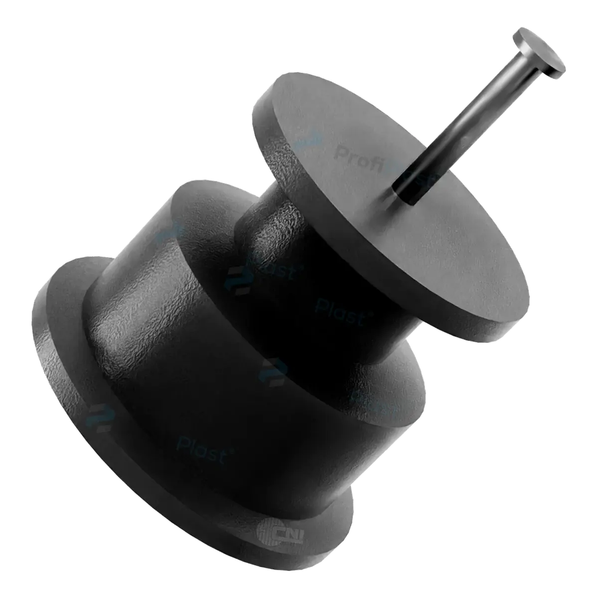 Isolador roldana 36 mm com prego — cor preto, vista 3