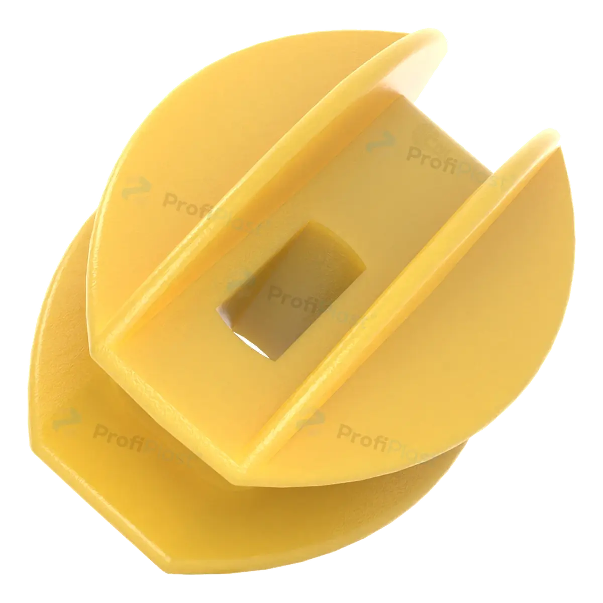 Isolador castanha oval 63 mm — cor amarelo, vista 2